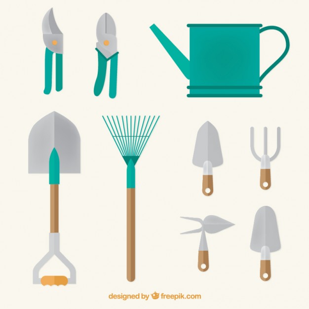 626x626 Watering Can And Garden Tools In Flat Design Vector Free Download