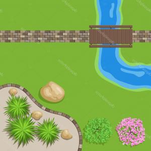 300x300 Stock Illustration Top View Landscape Garden Createmepink