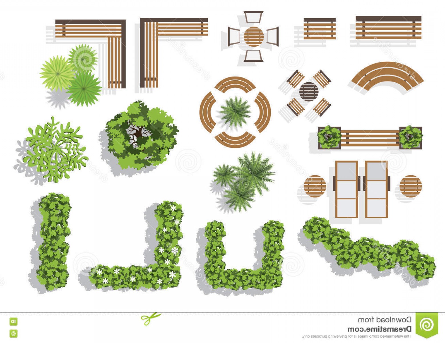 Garden Top View Vector at Collection of Garden Top