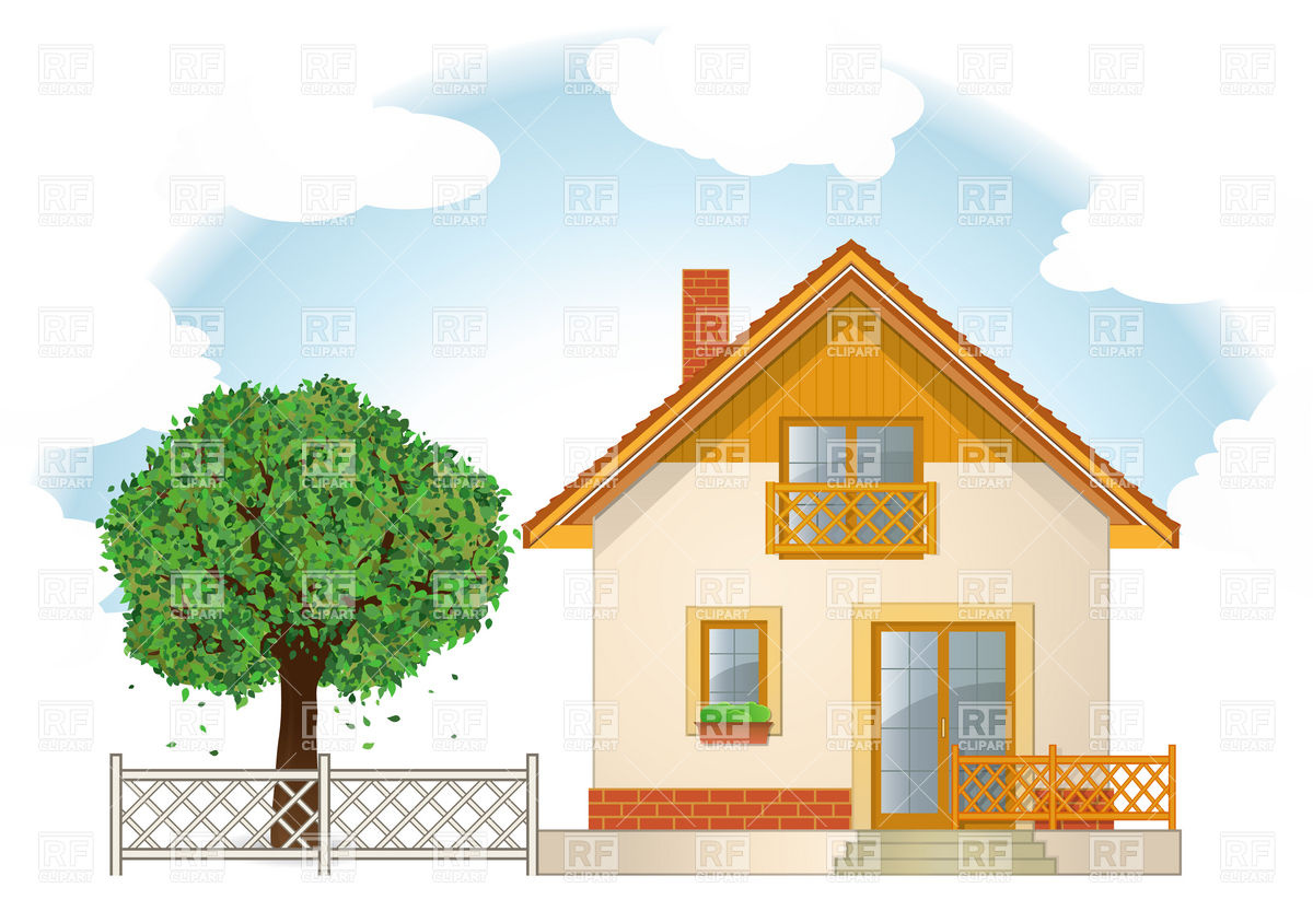 1200x833 House With Garden Vector Image Of Architecture, Buildings Frbird