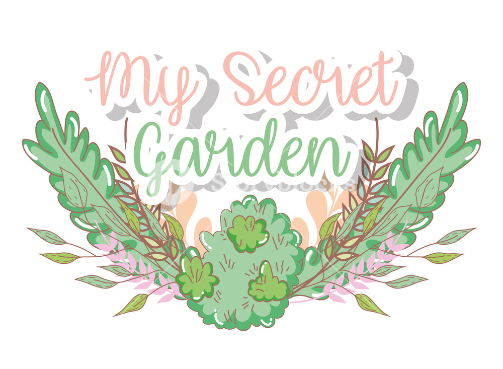 1000x733 Bush With Plants Branches Leaves In The Garden Vector Illustration