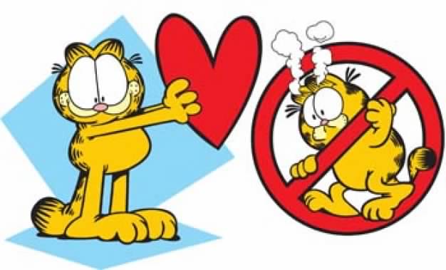 626x379 Garfield Cat With Red Heart Download Free Animal Vectors
