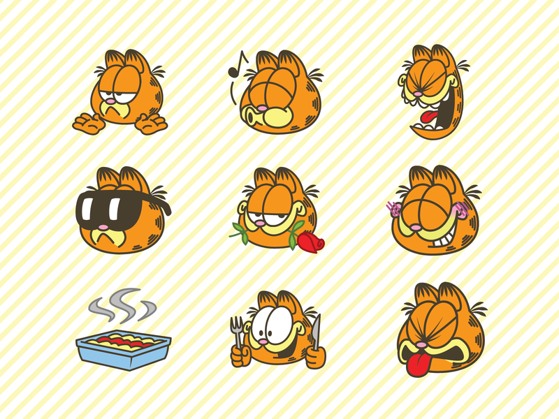 800x600 Garfield Emoji Line Stickers