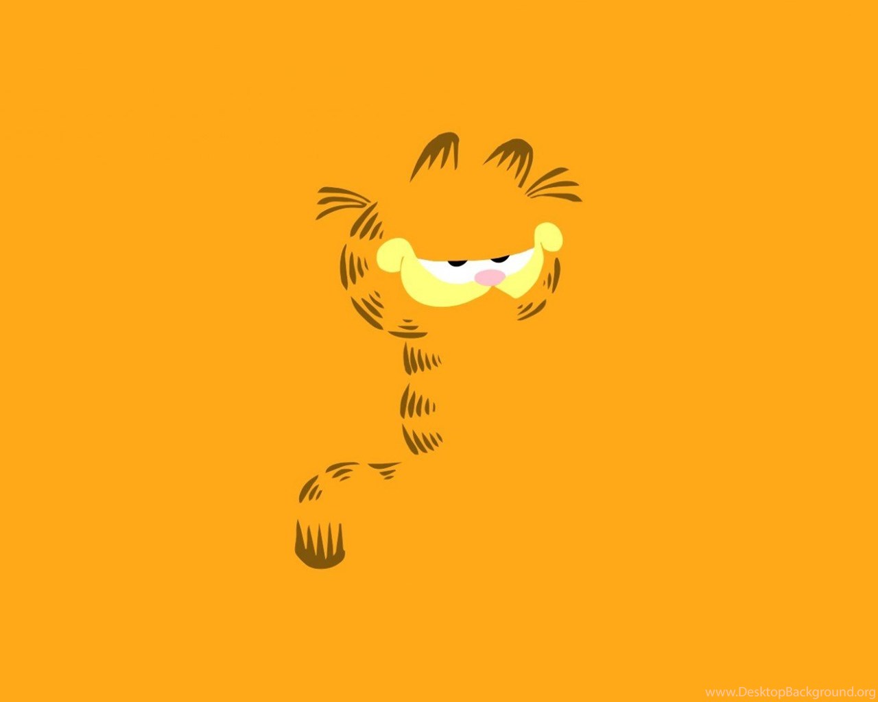 1280x1024 Cartoon, Minimalist, Art, Vector, Garfield, Smile, Yellow