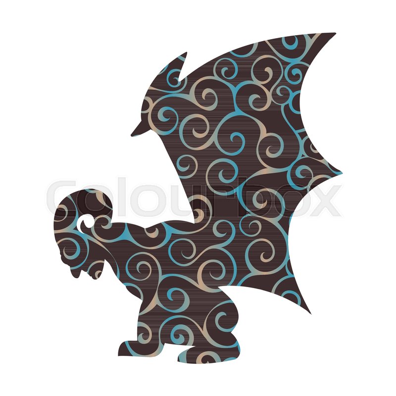800x800 Gargoyle Pattern Silhouette Ancient Stock Vector Colourbox