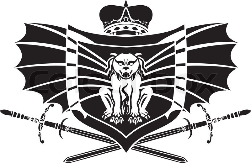 800x520 Gargoyle Shield Stencil With Crown And Stock Vector Colourbox