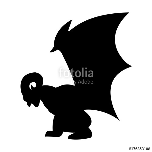 500x500 Gargoyle Silhouette Ancient Traditional Symbol Stock Image