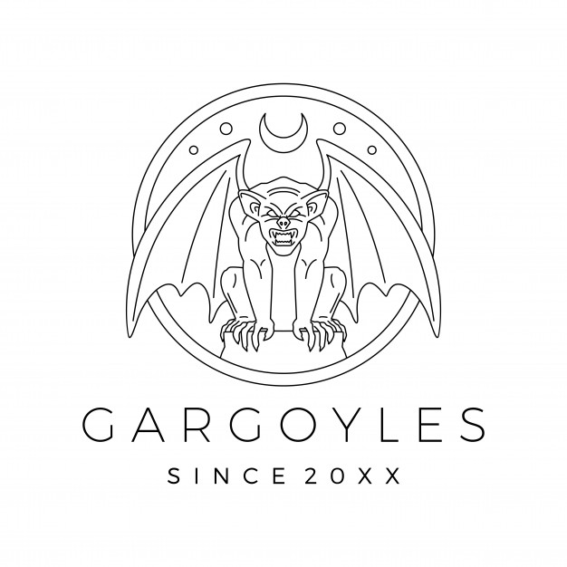 626x626 Gargoyles Gargoyle Logo Vector Outline Illustration Vector