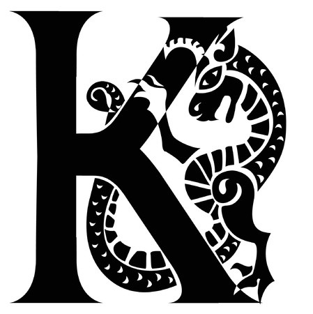 449x450 Capital Letter K With Gargoyle Royalty Free Vector Graphics
