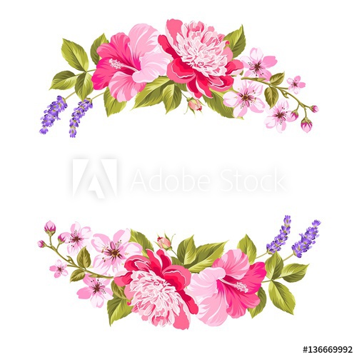 500x500 Tropical Flower Garland Free Copy Space Invitation Card