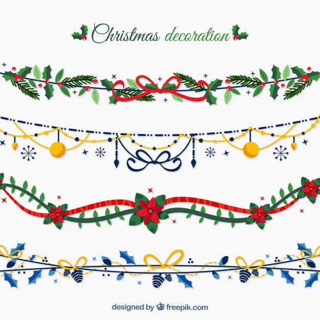 626x626 Christmas Decoration Garland Set Vector Free Download