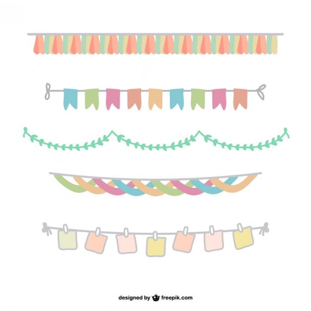 626x626 Colorful Garland Pack Label Illustrations In Doodle Art