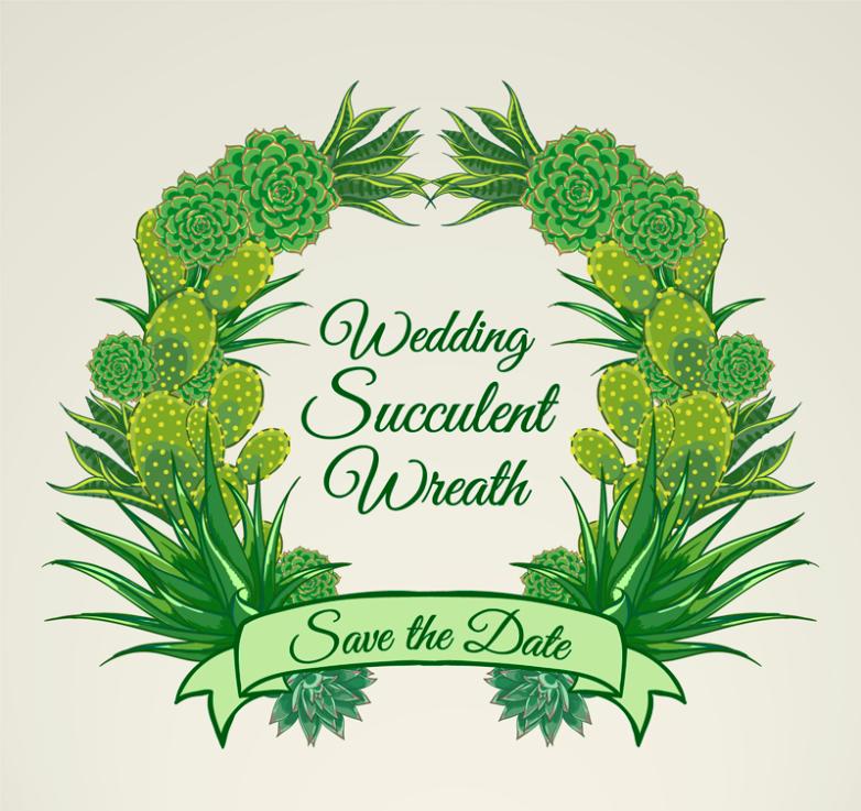782x737 Creative Meaty Plant Wedding Garland Vector Free Vector Graphic