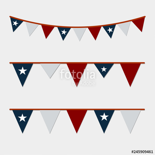 500x500 Usa Bunting And Garland Vector Illustration Set Stock Image