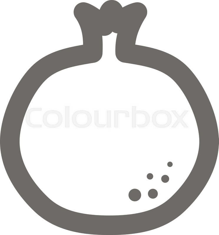 744x800 Pomegranate Outline Icon Garnet Fruit Stock Vector Colourbox
