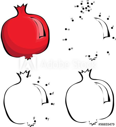 455x500 Cartoon Red Garnet Vector Illustration Coloring And Dot To Dot