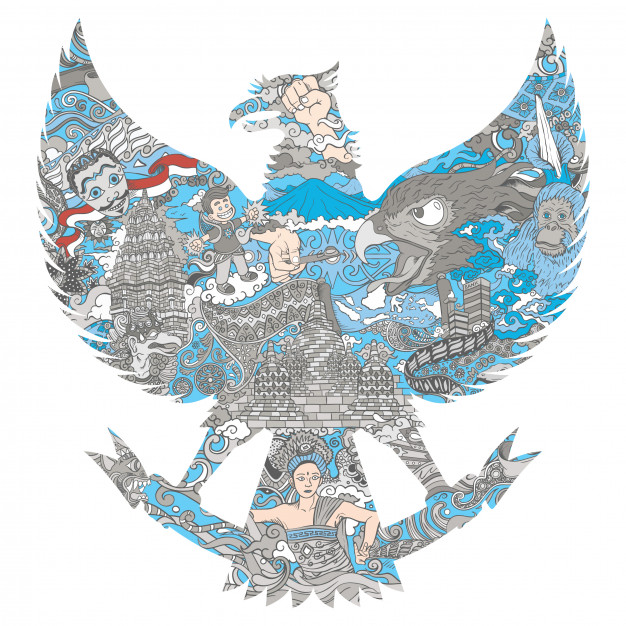 626x626 Indonesia Culture In Garuda Silhouette Vector Premium Download