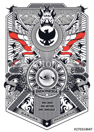 357x500 Stock Vector Vintage Frame Of Garuda Pancasila Indonesia