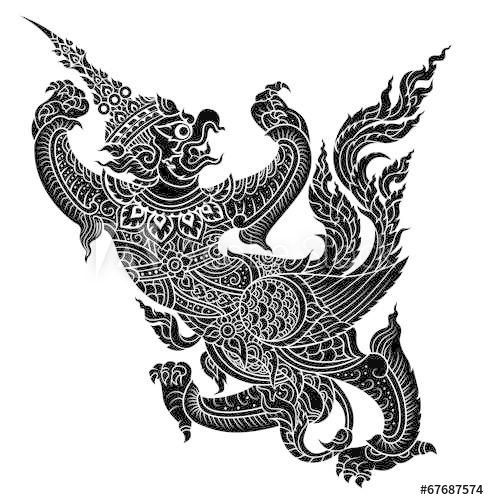 489x500 Garuda, King's Protective Bird Vector