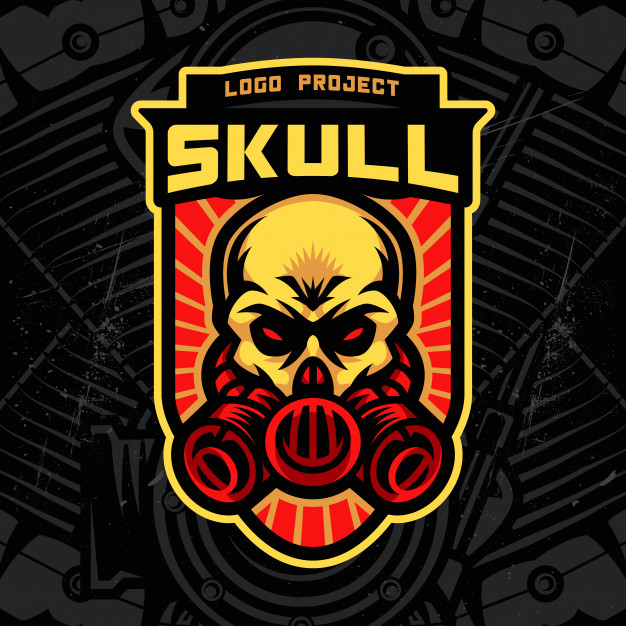 626x626 Gas Mask Skull Esports Logo Vector Premium Download