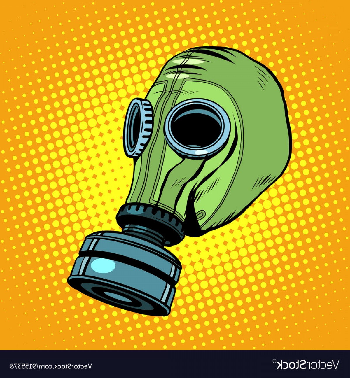 1200x1296 Gas Mask Vintage Rubber Green Retro Background Vector Soidergi