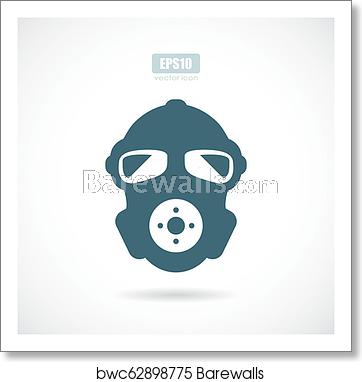 362x382 Gas Mask Vector Icon, Art Print Barewalls Posters Prints