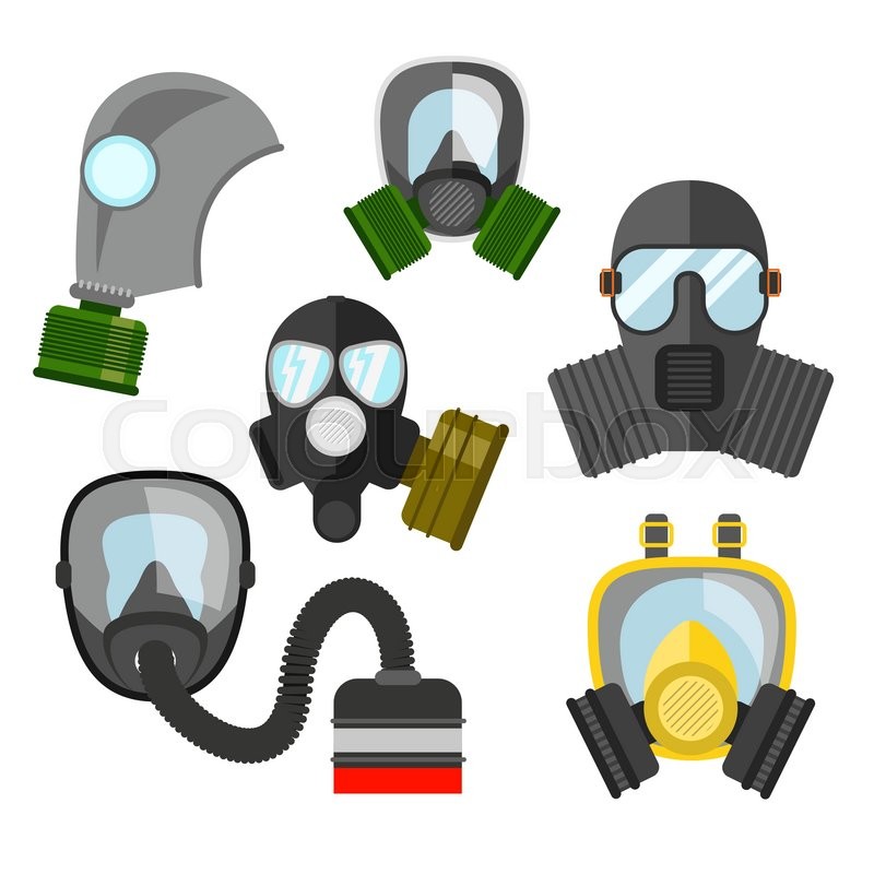 800x800 Gas Mask Vector Set Gas Mask For Stock Vector Colourbox