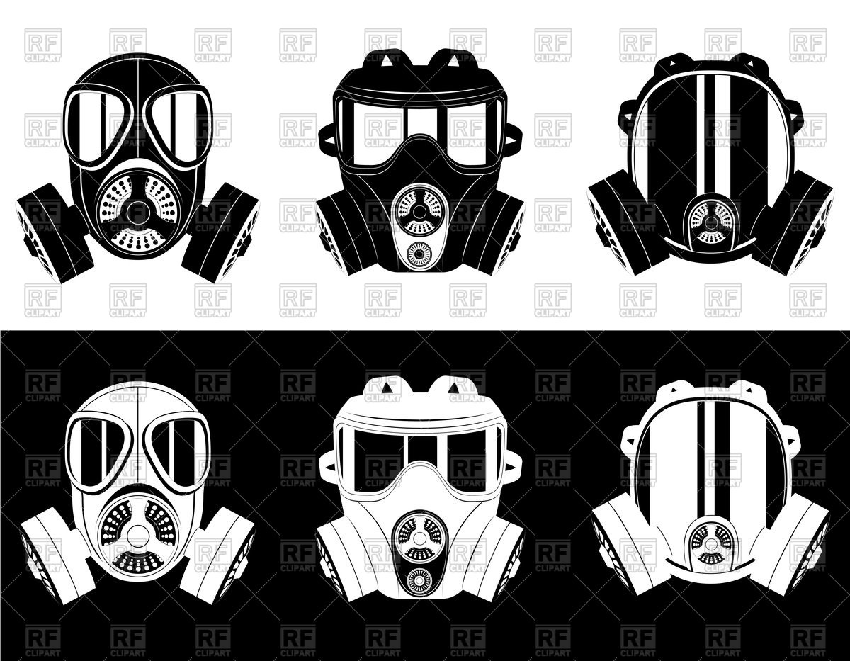 1200x933 Silhouettes Of Gas Mask Icons Vector Image Of Signs, Symbols, Maps
