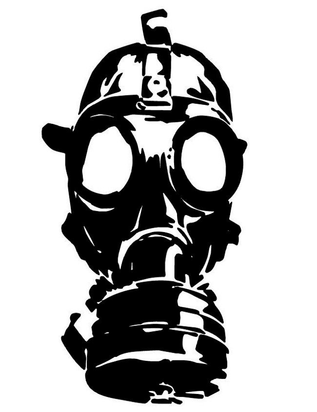 650x845 Zombie Face With A Gas Mask Decal Car Decals In Gas Mask