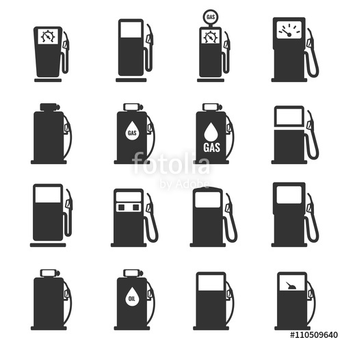 500x500 Gas Pump Icons Vector Illustration Stock Image And Royalty Free