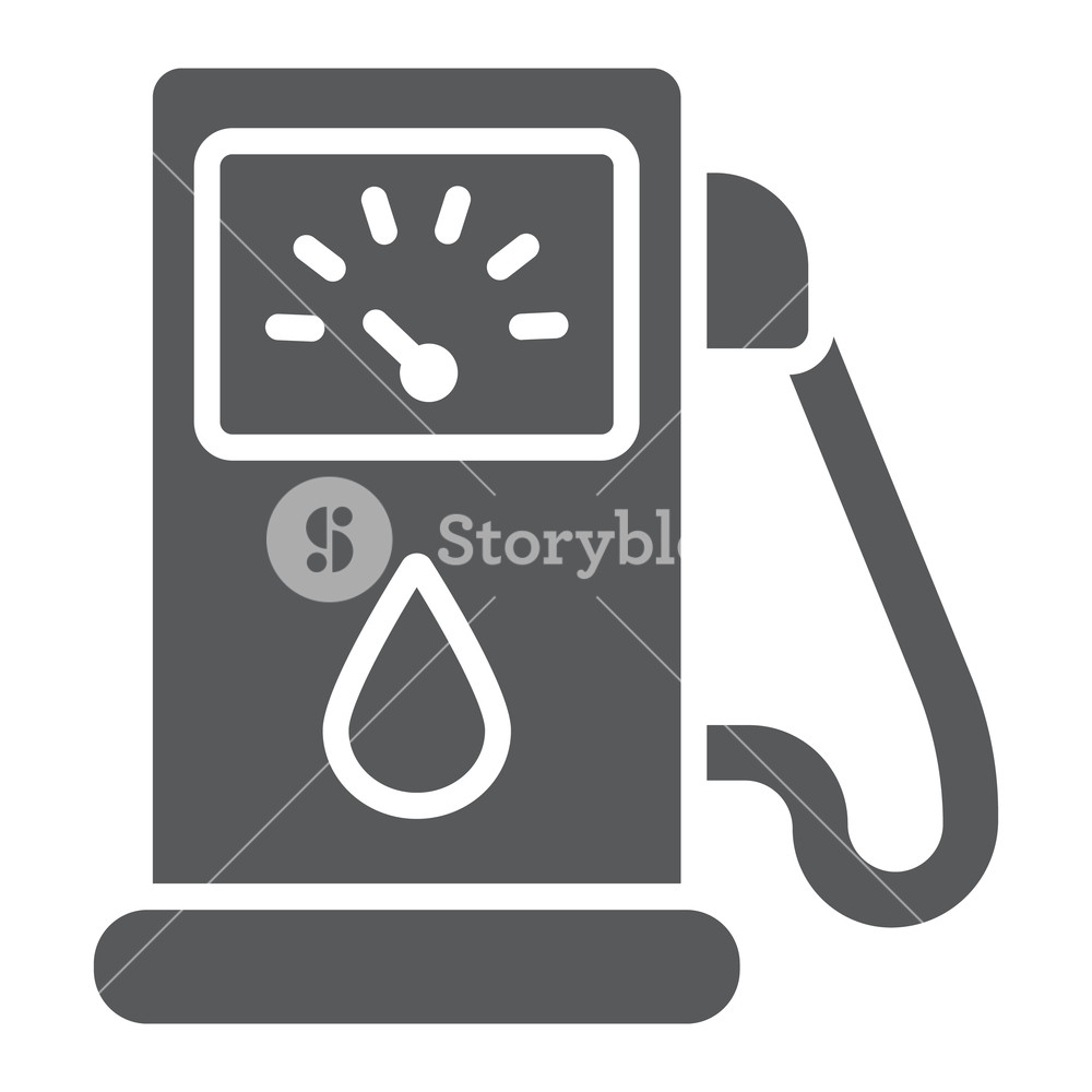 1000x1000 Petrol Glyph Icon, Fuel And Gasoline, Gas Pump Sign, Vector