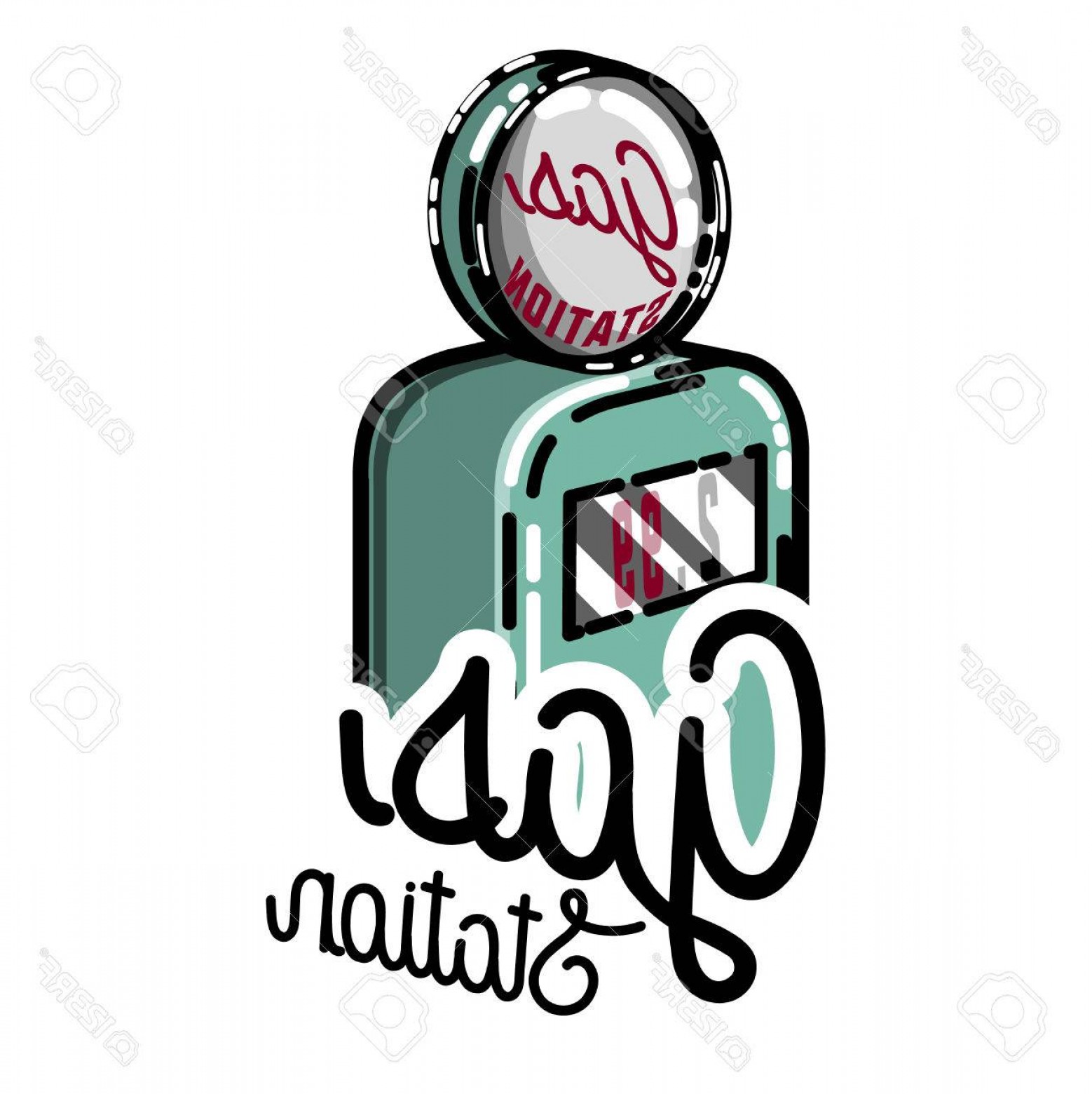 1558x1560 Photostock Vector Color Vintage Gas Station Emblem And Design