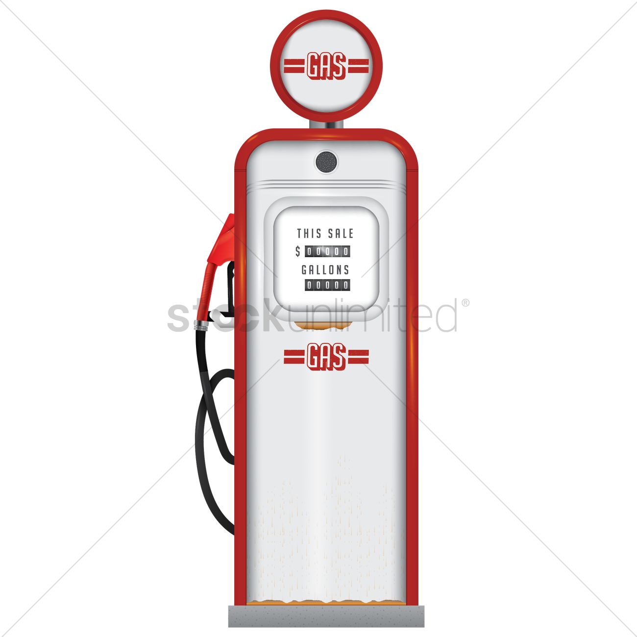 1300x1300 Vintage Gas Pump Vector Image