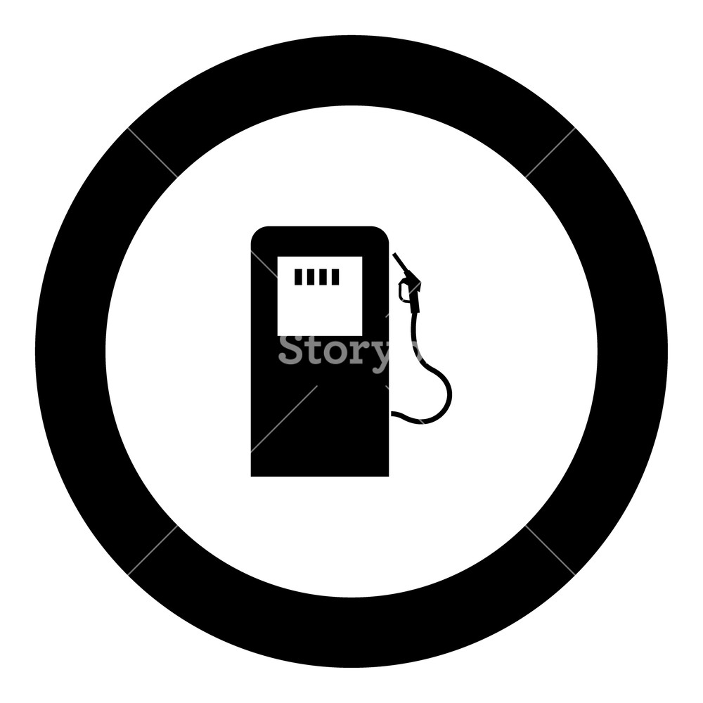 Gas Station Icon Black Color In Circle Vector Illustration 1000x1000 Gas Station Icon Black Color In Circle Vector Illustration