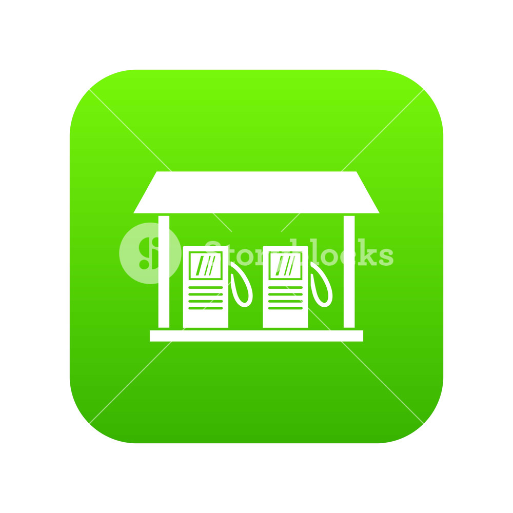 Gas Station Icon Digital Green For Any Design Isolated On White 1000x1000 Gas Station Icon Digital Green For Any Design Isolated On White
