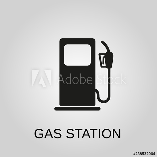 500x500 Gas Station Icon Gas Station Concept Symbol Design Stock