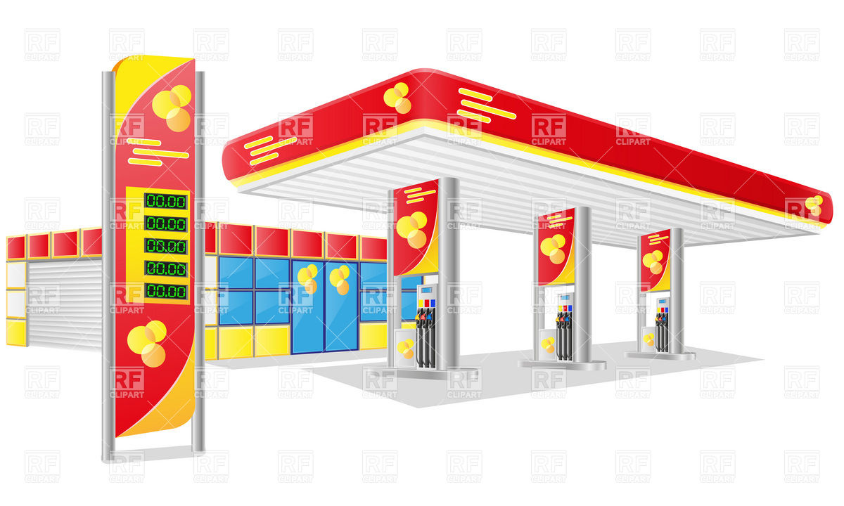 1200x720 Gas Service Station Vector Image Of Transportation Konturvid