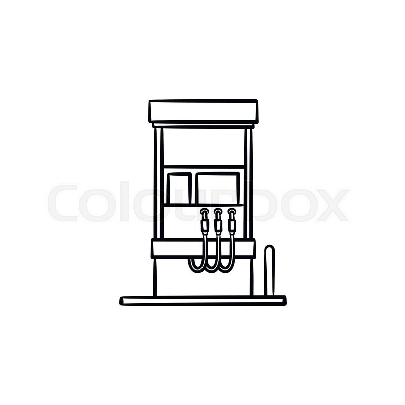 800x800 Gas Station Hand Drawn Outline Doodle Stock Vector Colourbox