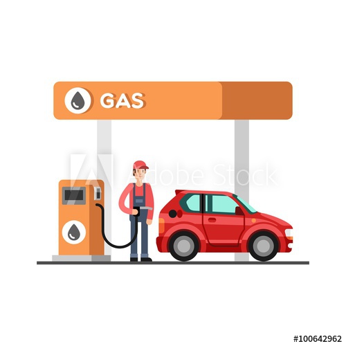 500x500 Gas Station Energy Fuel Petrol Station Vector Illustration