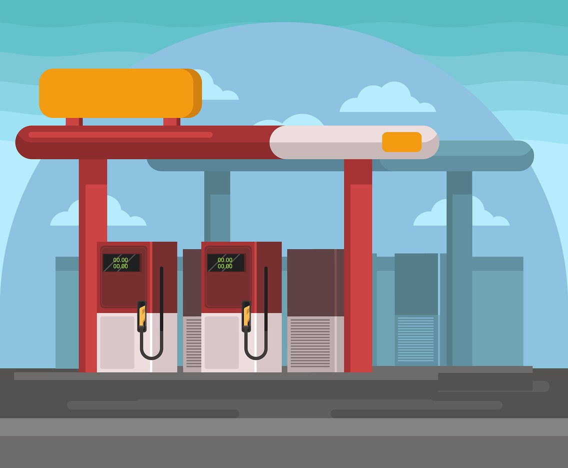 1136x936 Petrol Station Vector Vector Art Graphics