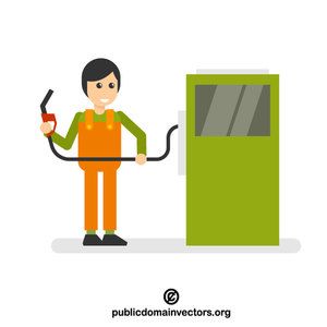 300x300 Worker On A Gas Station Vector Clip Art People Vectors Gas