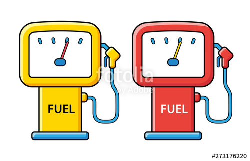 500x323 Yellow And Red Fuel Pump Isolated, Gas Or Petrol Filling Station