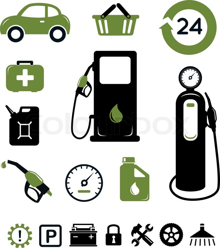 707x800 Gasoline Station Icons Editable Stock Vector Colourbox