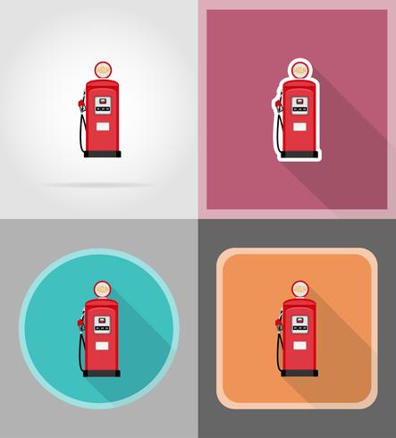 443x490 Red Gasoline Filling Flat Icons Vector Illustration