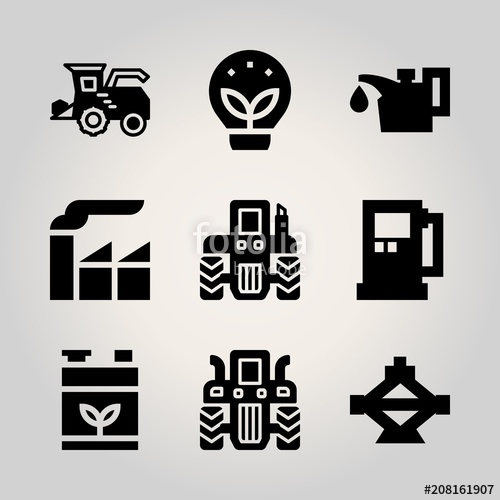 500x500 Car Utensils Icon Set Worker, Icon, Octane And Gasoline Vector