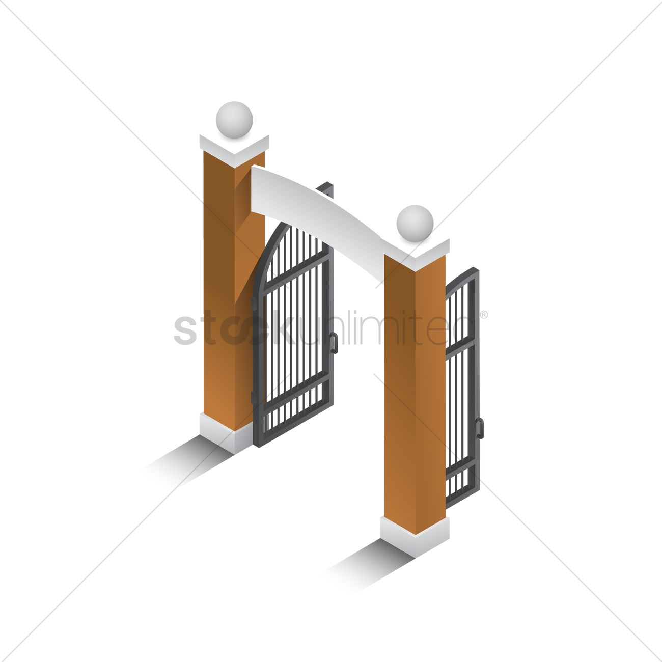 1300x1300 Isometric Gate Vector Image