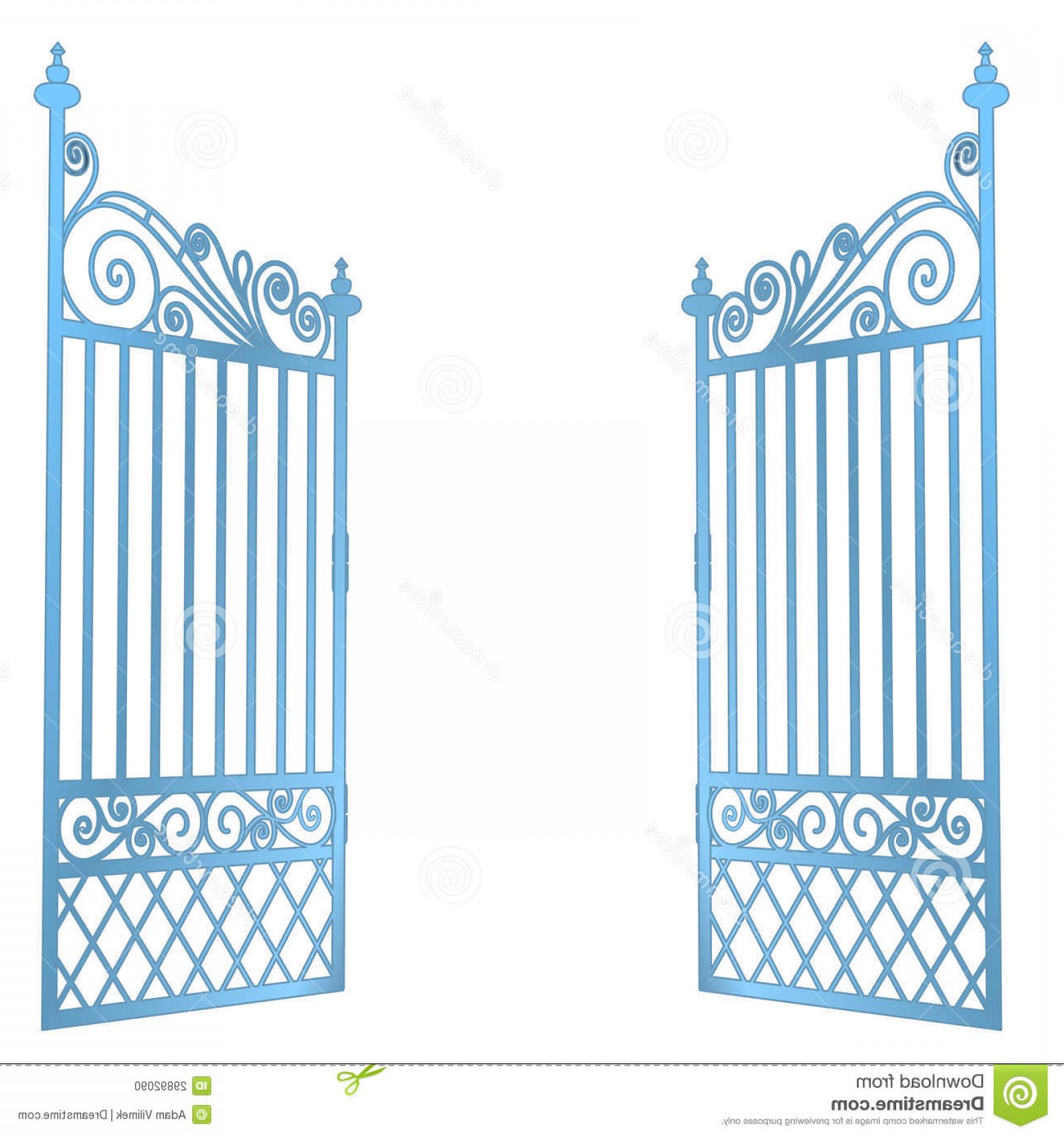 1560x1668 Stock Photo Isolated Steel Decorated Baroque Open Gate Vector