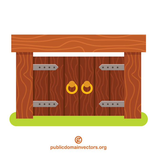 660x660 Wooden Gate Vector Image