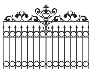 300x225 Wrought Iron Gate Vector Illustration Royalty Free Stock Image