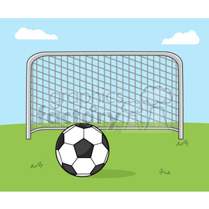 300x300 Soccer Ball With Football Gate Vector Illustration With Background